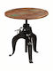 vidaXL Round Bar Table Made of Solid Wood and Metal Black 75x75x110cm