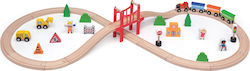 Viga Toys Set with Train made of Wood for 3++ Years