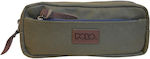 Polo Canvas Pencil Case with 2 Compartments Green