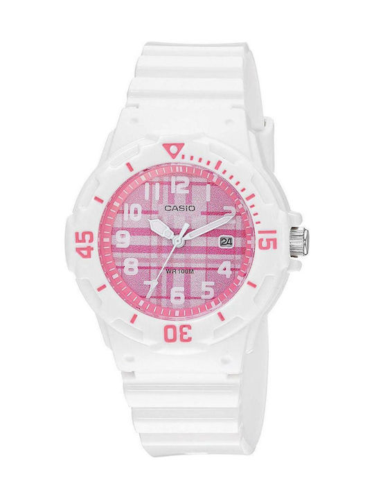 Casio Damen Uhr mit Weiß Kautschukarmband