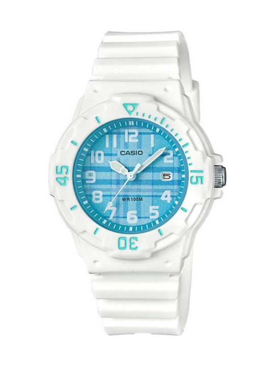 Casio Damen Uhr mit Weiß Kautschukarmband