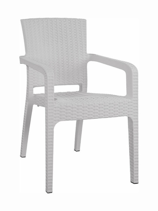 Καρέκλα Εξωτερικού Χώρου Πολυπροπυλενίου Λευκή 58x55x87εκ.