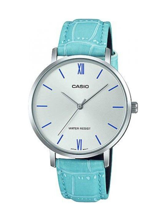 Casio Кварцов Часовник с Кожена Каишка