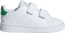 Adidas Παιδικά Sneakers Advantage με Σκρατς Cloud White / Green / Grey Two