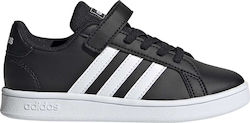 Adidas Grand Court Kids Sneakers with Laces & Strap Core Black / Cloud White