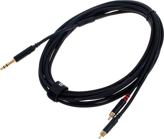 Pro snake Cable 6.3mm male - 2x RCA male 3,00m (TPY 2030 JRR)