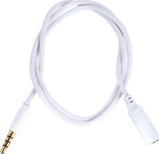 The Sssnake Καλώδιο 3,5 мм мъжки - 3,5 мм женски Бял 0.5м
