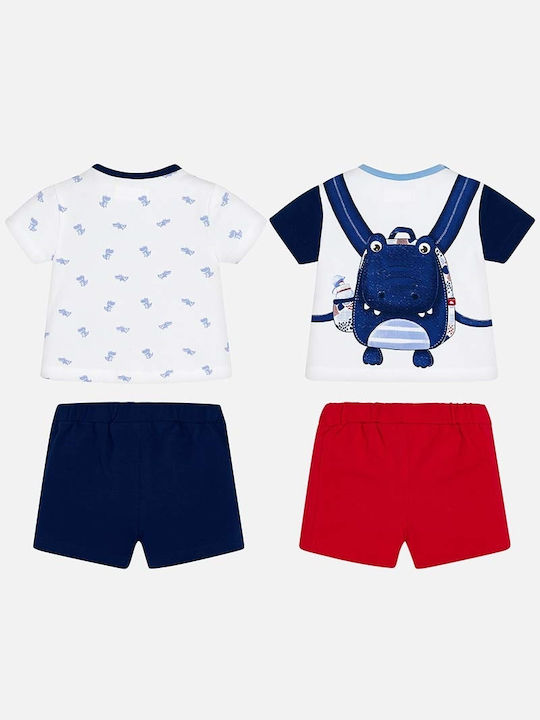 Mayoral Kids Set with Shorts Summer 4pcs White