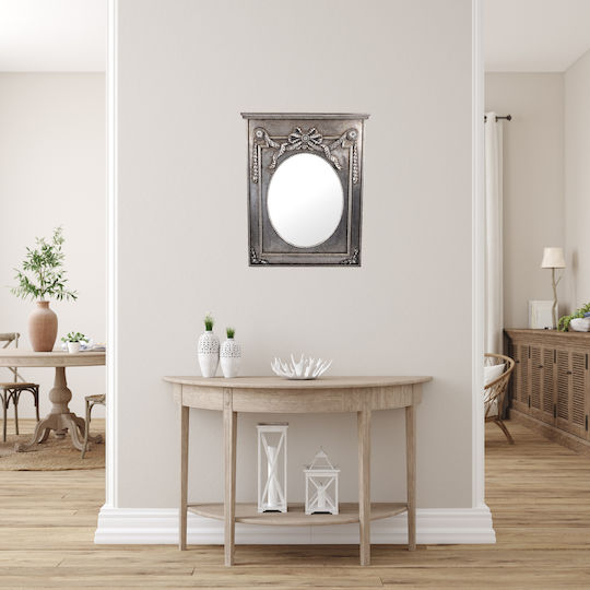 Fylliana Wall Mirror with Silver Metallic Frame 80x65cm 1pcs