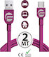 Ototop Flat USB 2.0 to micro USB Cable Μωβ 2.13m (60418/OTO)