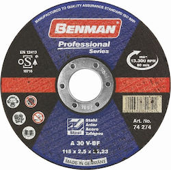 Benman Δίσκος Κοπής Σιδήρου Professional Series 115mm Disc de tăiere Metal 115mm 1buc