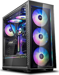 Deepcool Matrexx 70 3F Gaming Midi Tower Computer Case with Window Panel and RGB Lighting Black
