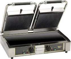 Roller Grill Majestic VC-R Commercial Sandwich Maker with Ceramic Ribbed Top and Ribbed Bottom 3000W