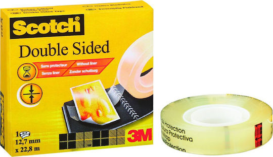 Scotch Scotch Autocolantă Bandă dublă față-verso Transparentă 12.7mmx22.8m 1buc