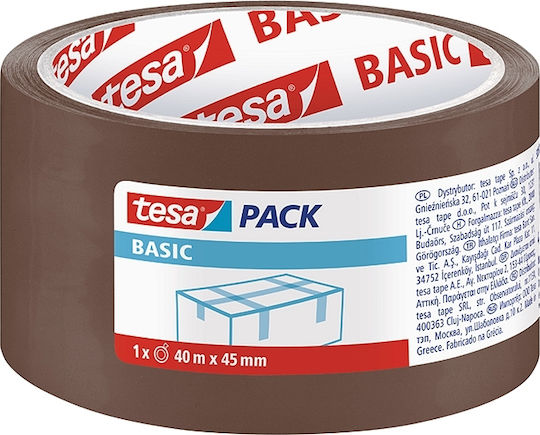 Tesa Ταινία Συσκευασίας Basic Καφέ 45mm x 40m σε Καφέ Χρώμα