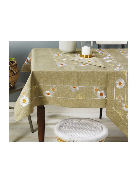 Whitegg Tablecloth with Embroidery 417-4 Beige 140x180cm