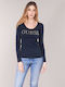 Guess Women's Long Sleeve Pullover Navy Blue