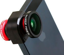 Olloclip 3-in-1 Lens System for iPhone 5 Phone Camera Lens Set Fisheye / Macro / Wide Angle in Red Colour