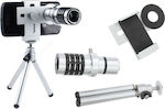 Phone Camera Lens Set Telephoto / Zoom 12x in Silver Colour