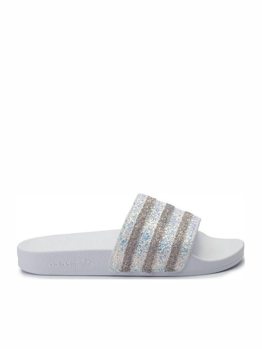 Adilette Slides În Culoare Argintiu