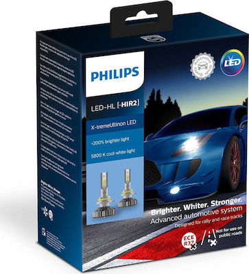 Philips Lamps Car X-tremeVision +200% HIR2-9012 LED 6000K Cold White 12V 25W 2pcs