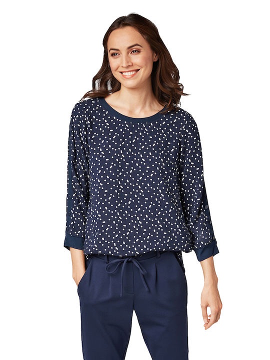 Tom Tailor Winter Damen Bluse Langärmelig Marineblau 1004880-13397