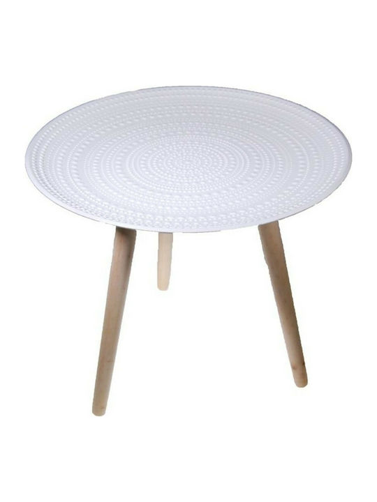 Round Wooden Coffee Table White L42xW42xH49cm