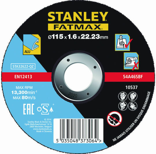 Stanley Fatmax Δίσκος Κοπής Αλουμινίου 115mm
