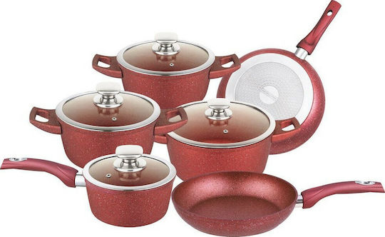 Royalty Line Σετ Μαγειρικά Σκεύη από Χυτό Αλουμίνιο Burgundy 14τμχ