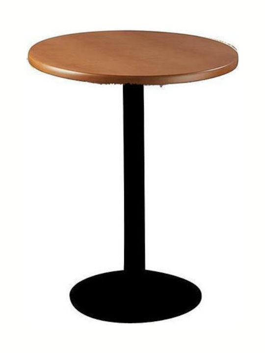 134 Round Table Bar from Solid Wood & Metal Brown 60x60x75cm