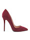 Mourtzi Suede Pointed Toe Burgundy Heels