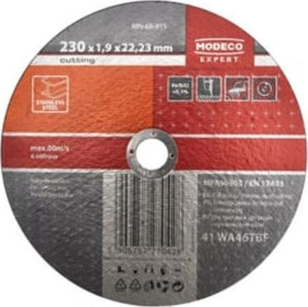 Modeco Disc de Tăiere Inox Metale Drept 230mm Disc de tăiere Metalic 230mm 25buc