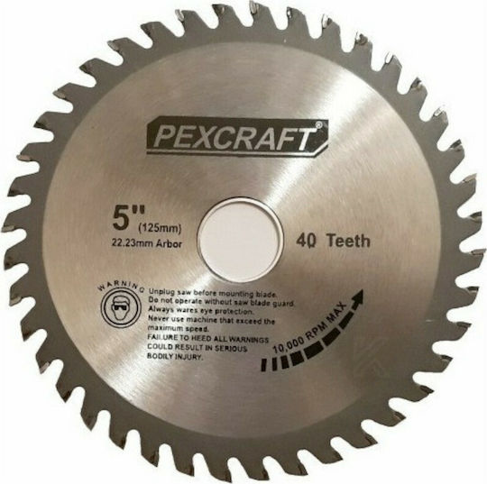 Pexcraft Δίσκος Κοπής Ξύλου με 40 Δόντια 125mm