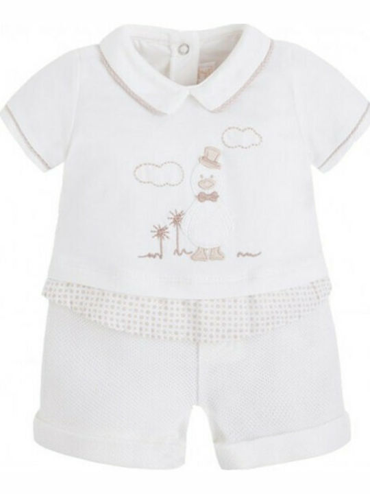 Mayoral Baby Bodysuit Set Short-Sleeved White