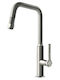 Gessi Officine Kitchen Faucet Counter with Pull-Out Spray Grey