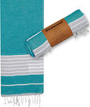 Pestemal Beach Towel Pareo Light Blue with Fringes 180x90cm.