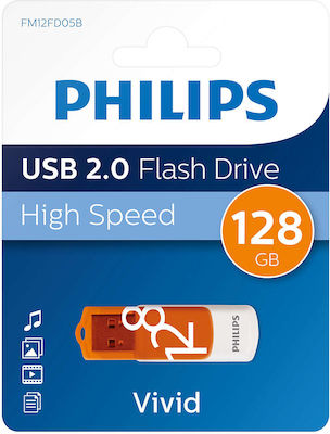 Philips Vivid 128GB USB 2.0 Stick Πορτοκαλί