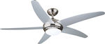 Gruppe R52001-XY-1L Ceiling Fan 132cm with Light and Remote Control Wenge/Silver