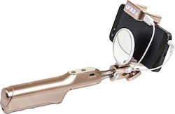 Ultron Deluxe Flash With Mirror Selfie Stick με Καλώδιο 3.5mm Χρυσό 185949