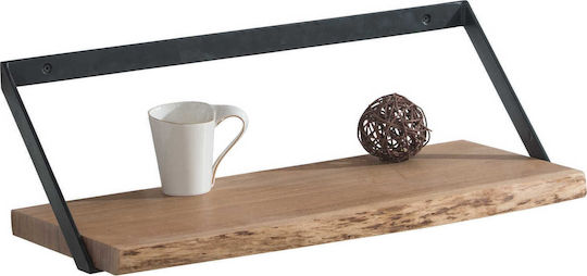 Ράφι Wall-2 60x25x20εκ. Ακακία Φυσικό - Μαύρο