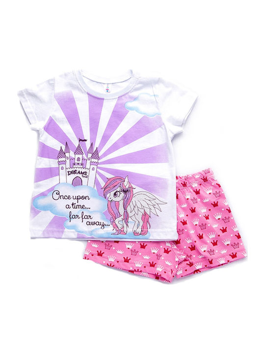 Dreams by Joyce Pijamale Copii Vara Albe Unicorn