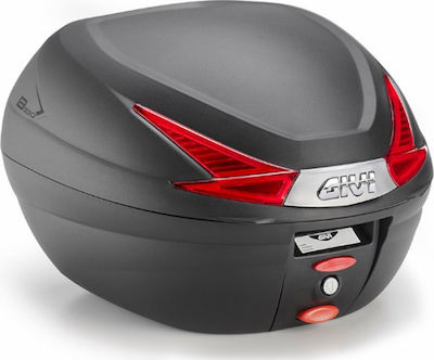 Givi Monolock Μπαγκαζιέρα Μοτοσυκλέτας με Κόκκινα Αντανακλαστικά 33lt Μαύρη