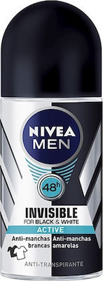 Nivea Men Invisible For Black & White Active Αποσμητικό 48h σε Roll-On 50ml