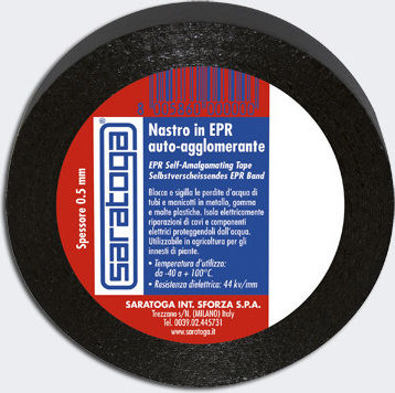 Saratoga Self Vulcanizing Insulation Tape 19mm x 9m Nastro in EPR Black