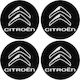 Adhesive Badges with Enamel Coating Citroen 5.5cm for Car Rims in Black Colour 4pcs