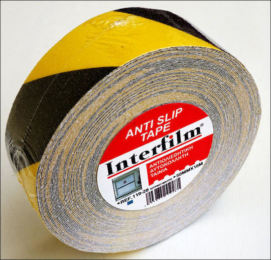Interfilm Anti-Slip Yellow-Black Αυτοκόλλητη Αντιολισθητική Ταινία Πολύχρωμη 20mx50mm