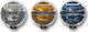 Auto Gs ART 72005 Round Headlights Car Universal with Yellow Lighting 2pcs
