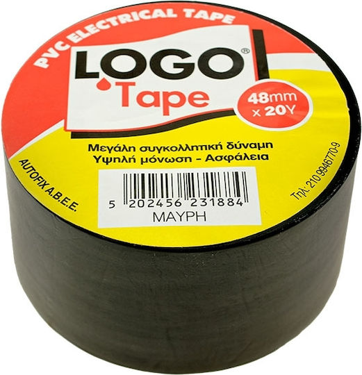 Logo Bandă De Izolare 48mm x 20m Bandă PVC Neagră