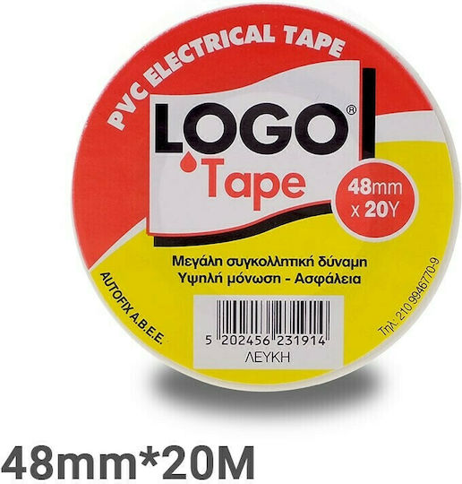 Logo Bandă de izolație 48mm x 18.3m PVC Electrical Alb Alb