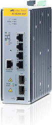 Allied Telesis AT-IE200-6GT Managed L2 PoE+ Switch with 4 Gigabit (1Gbps) Ethernet Ports and 2 SFP Ports